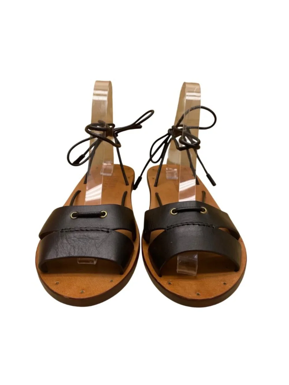 Polo Ralph Lauren Women's Black Leather Strappy Sandals Size 7.5